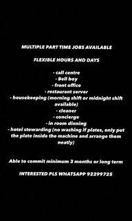 Multiple Part Time Jobs Available (Islandwide)