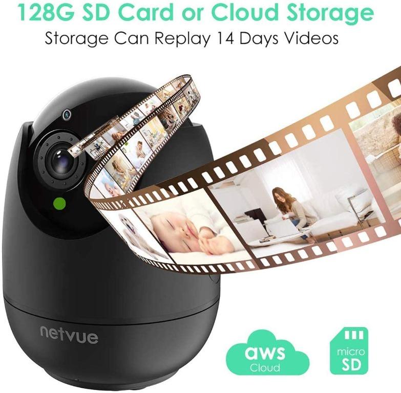 Netvue Orb Cam 1080P FHD Pet Camera with Phone App, Pan/Tilt/ Zoom