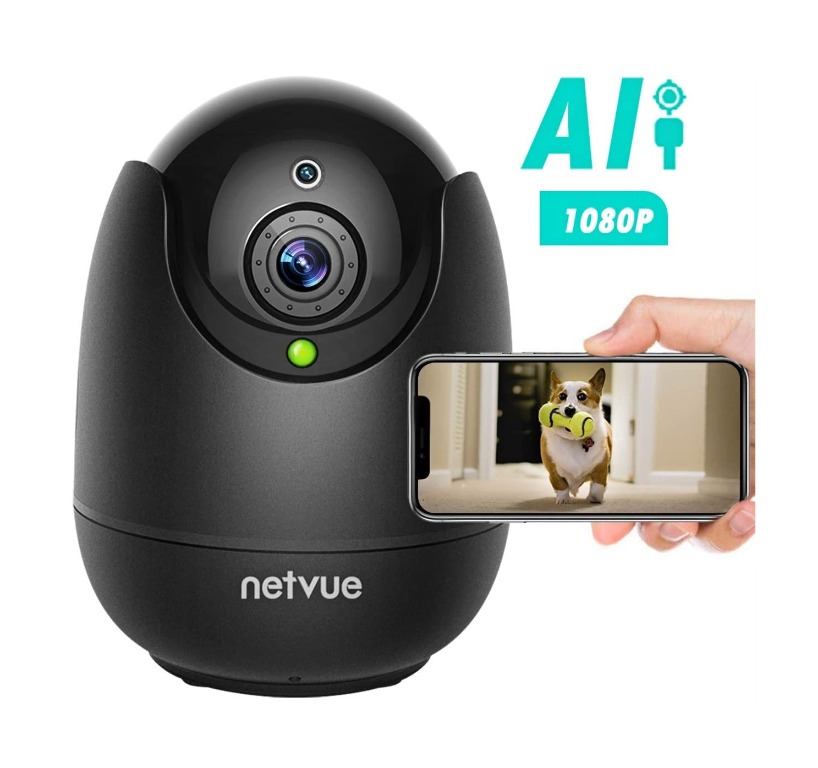 Netvue Orb Cam 1080P FHD Pet Camera with Phone App, Pan/Tilt/ Zoom