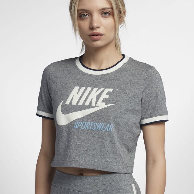 Nike Womens Cropped Archive Tees Women s Fashion Tops
