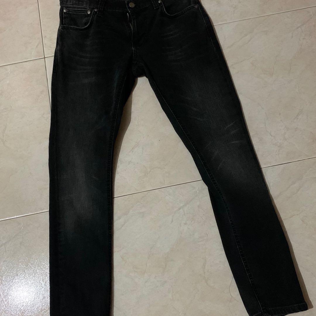 nudie jeans tight terry rainy black