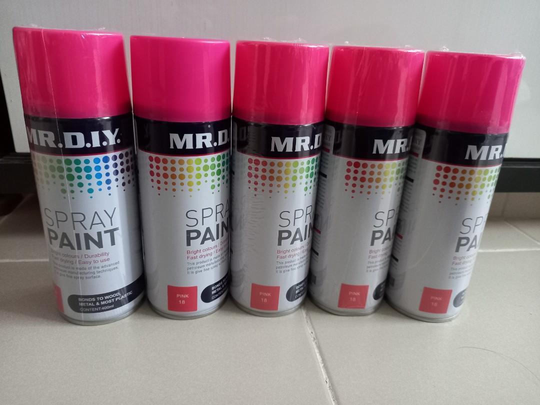 Spray Paint Pink 18 Mr Diy 400ml 4x Design Craft Craft Supplies Tools On Carousell