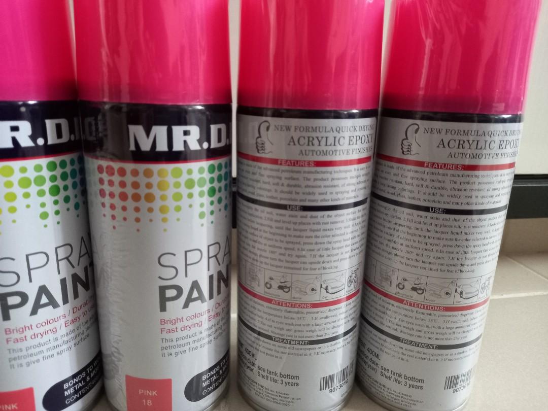 Spray Paint Pink 18 Mr Diy 400ml 4x Design Craft Craft Supplies Tools On Carousell