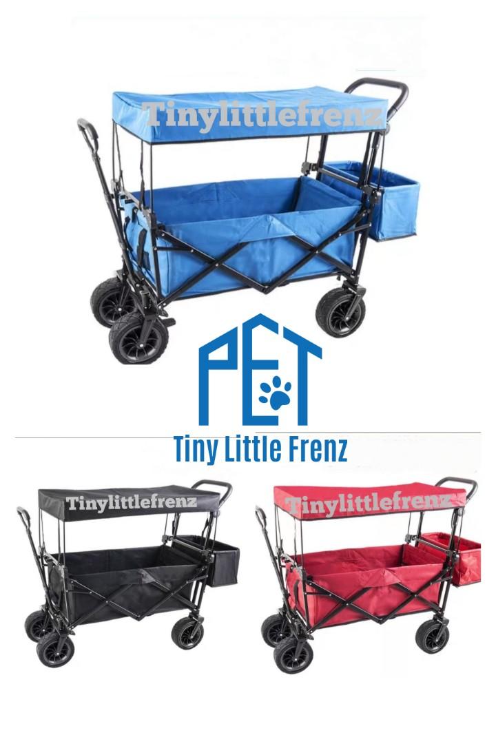 PRE ORDER Foldable Wagon Stroller Trolley With Canopy Suitable for Outdoor Picnic BBQ Groceries