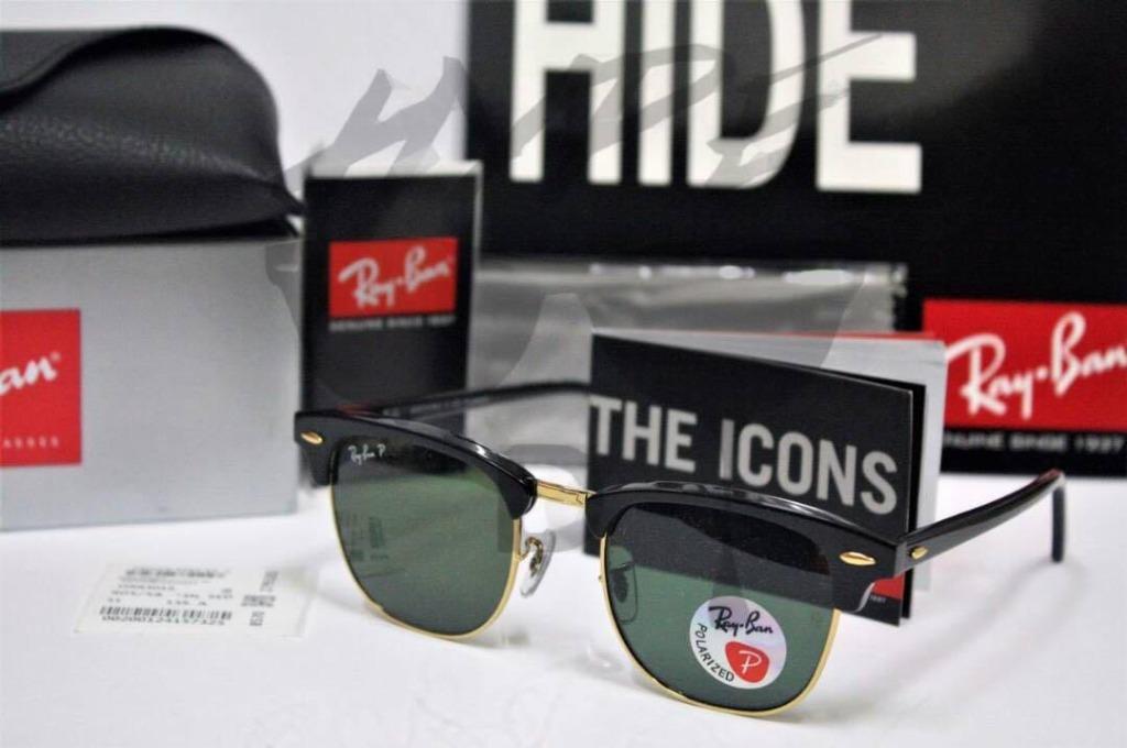 Ray Ban Clubmaster Rb3016 Black Polarized 901 58 51mm Men S Fashion Accessories Eyewear Sunglasses On Carousell