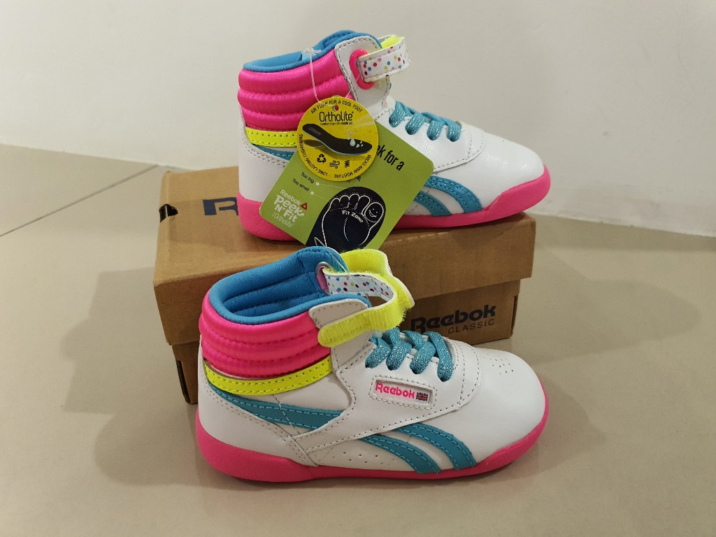 reebok infant toddler freestyle hi sneaker