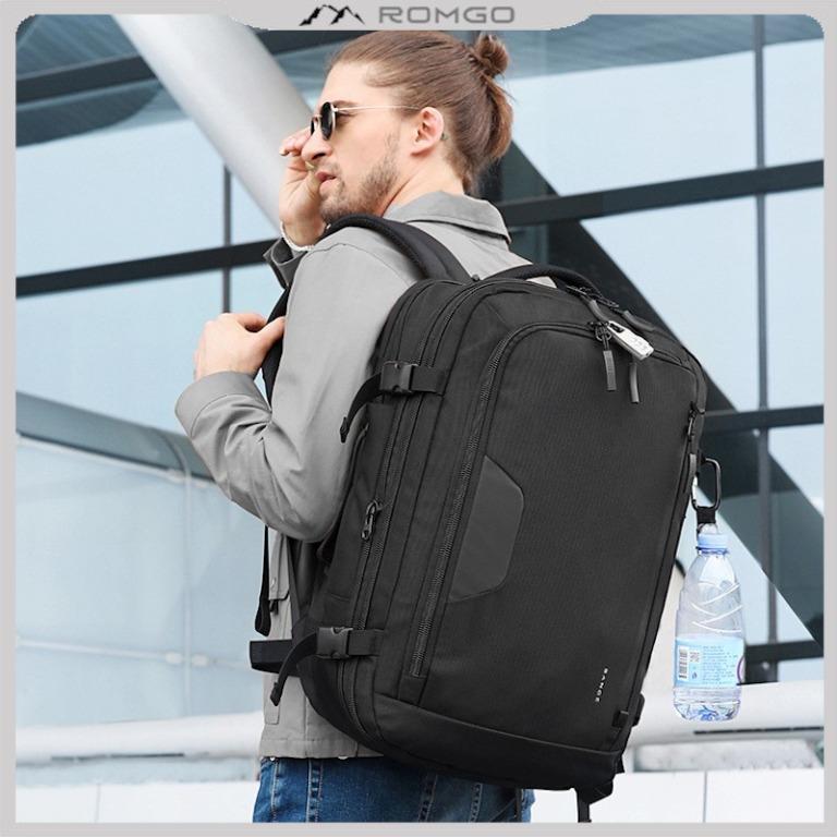 Romgo Men S Bag New Large Capacity Expandable Backpack Business Fashion Backpack Waterproof Handbag Laptop Bag Travel Backpack Men S Fashion Bags Wallets Backpacks On Carousell