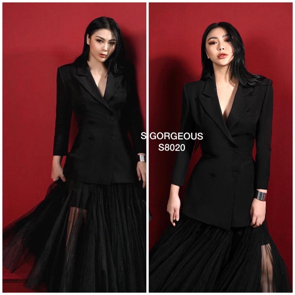 S Gorgeous Blazer Tulle Skirt Set Women s Fashion Bottoms