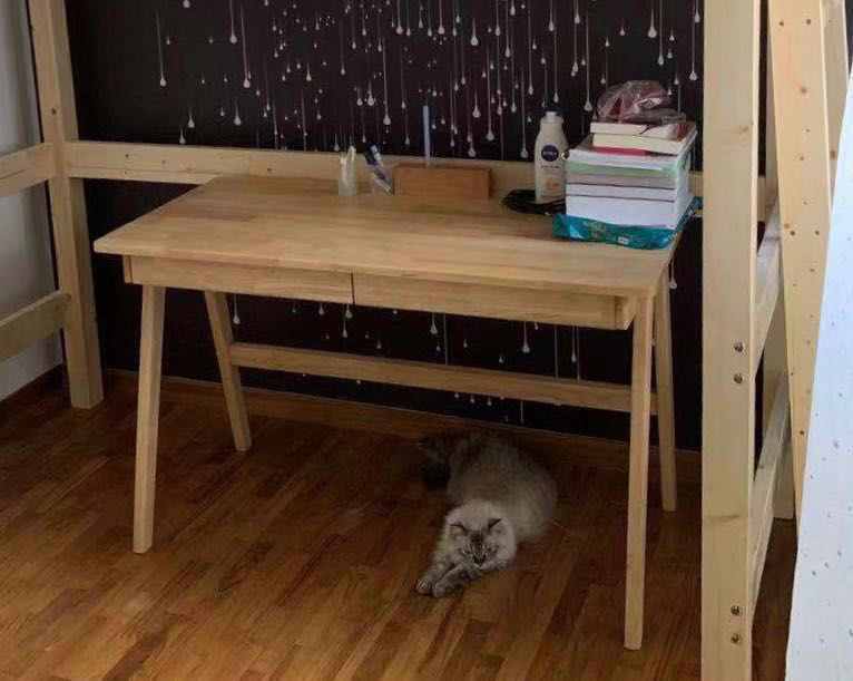 Study Table Real Solid Wood, Furniture & Home Living, Furniture, Tables ...