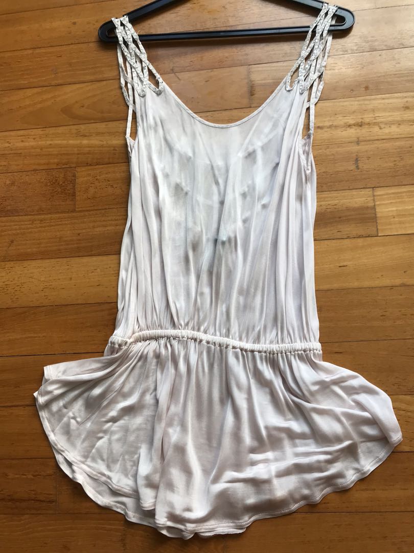 pale pink sequin top