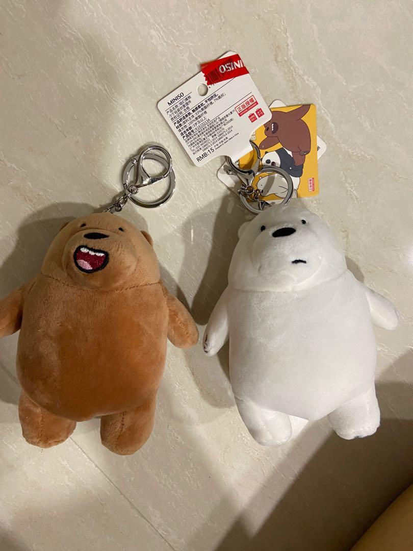 we bare bears miniso keychain ice bear grizzly, Hobbies & Toys, Toys