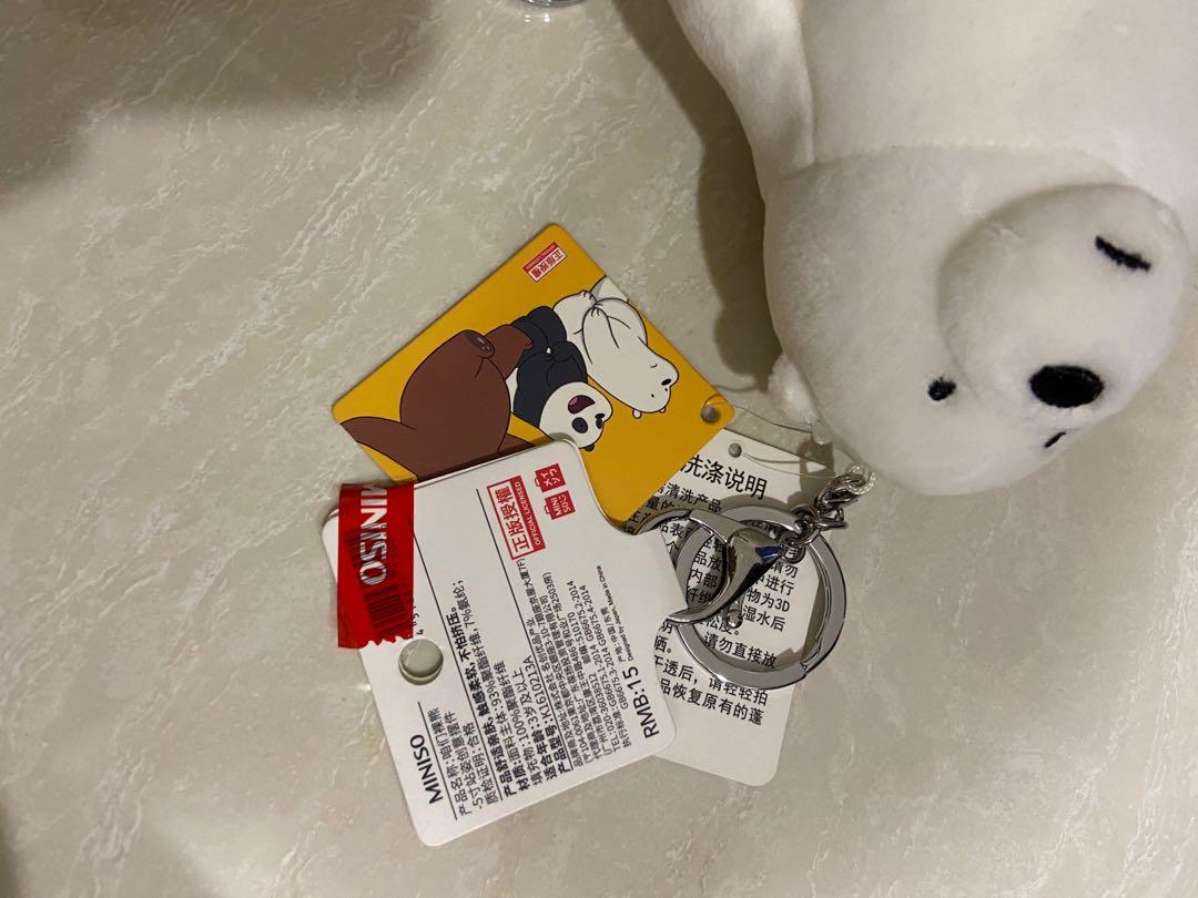 we bare bears miniso keychain ice bear grizzly, Hobbies & Toys, Toys & Games on Carousell