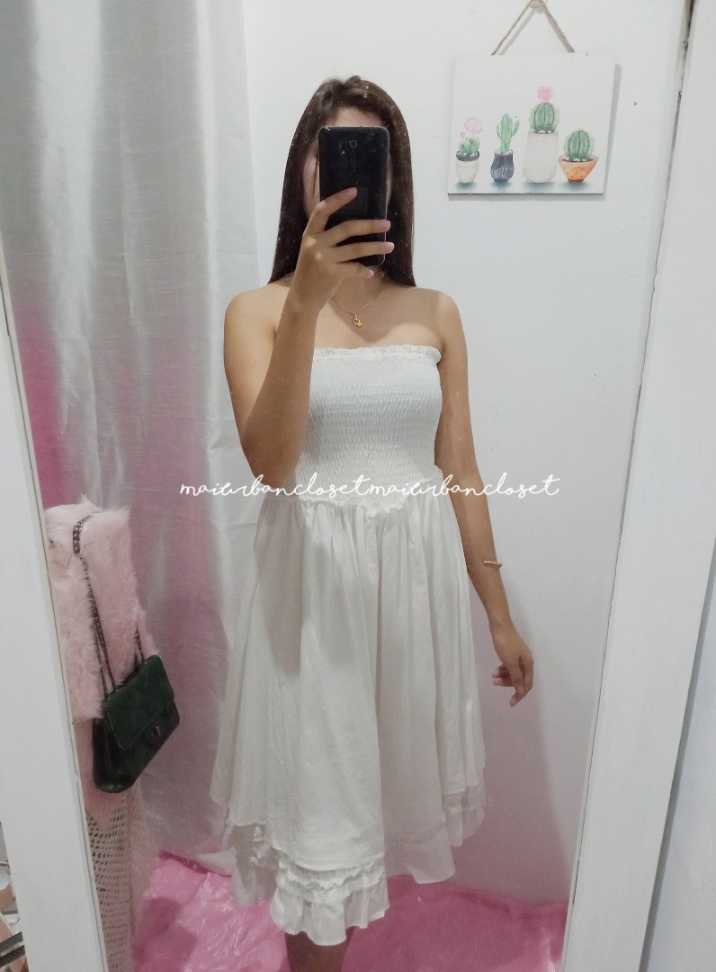 white long tube dress