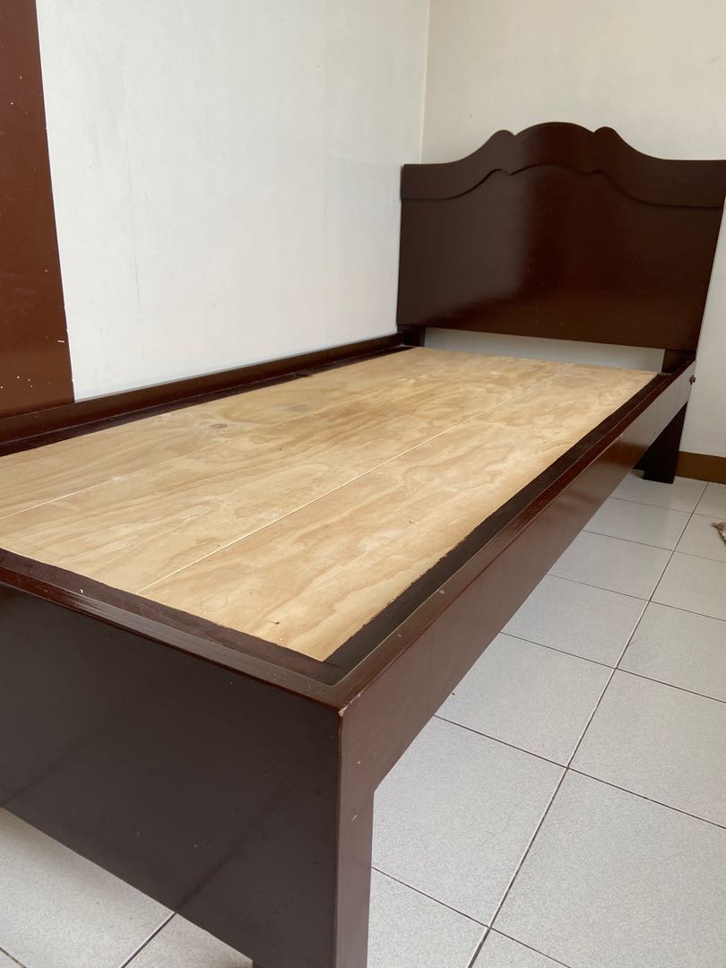 Wooden bed frame (single size), Furniture & Home Living, Furniture, Bed ...