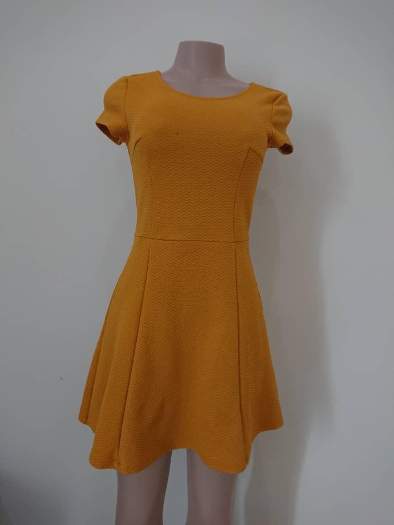 mustard skater dress