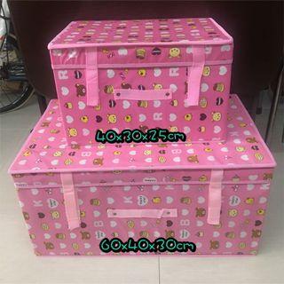 🎁 🐻RILAKKUMA 粉紅熊仔頭 防水可折疊收納盒 收納箱 儲物盒 雜物盒