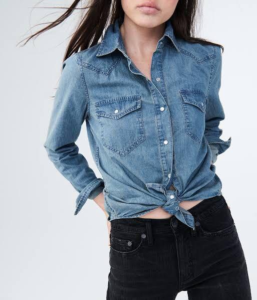 Aeropostale Denim Shirt Polo Top (Category: Shirts) located in Marikina City. Submitted by patlc (Listing ID 1026351069, Image 2). Description: Brand new, fits small frames.