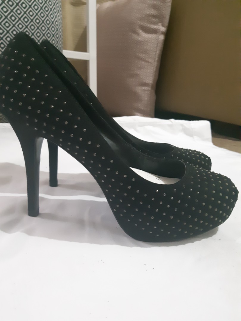 black heels studded