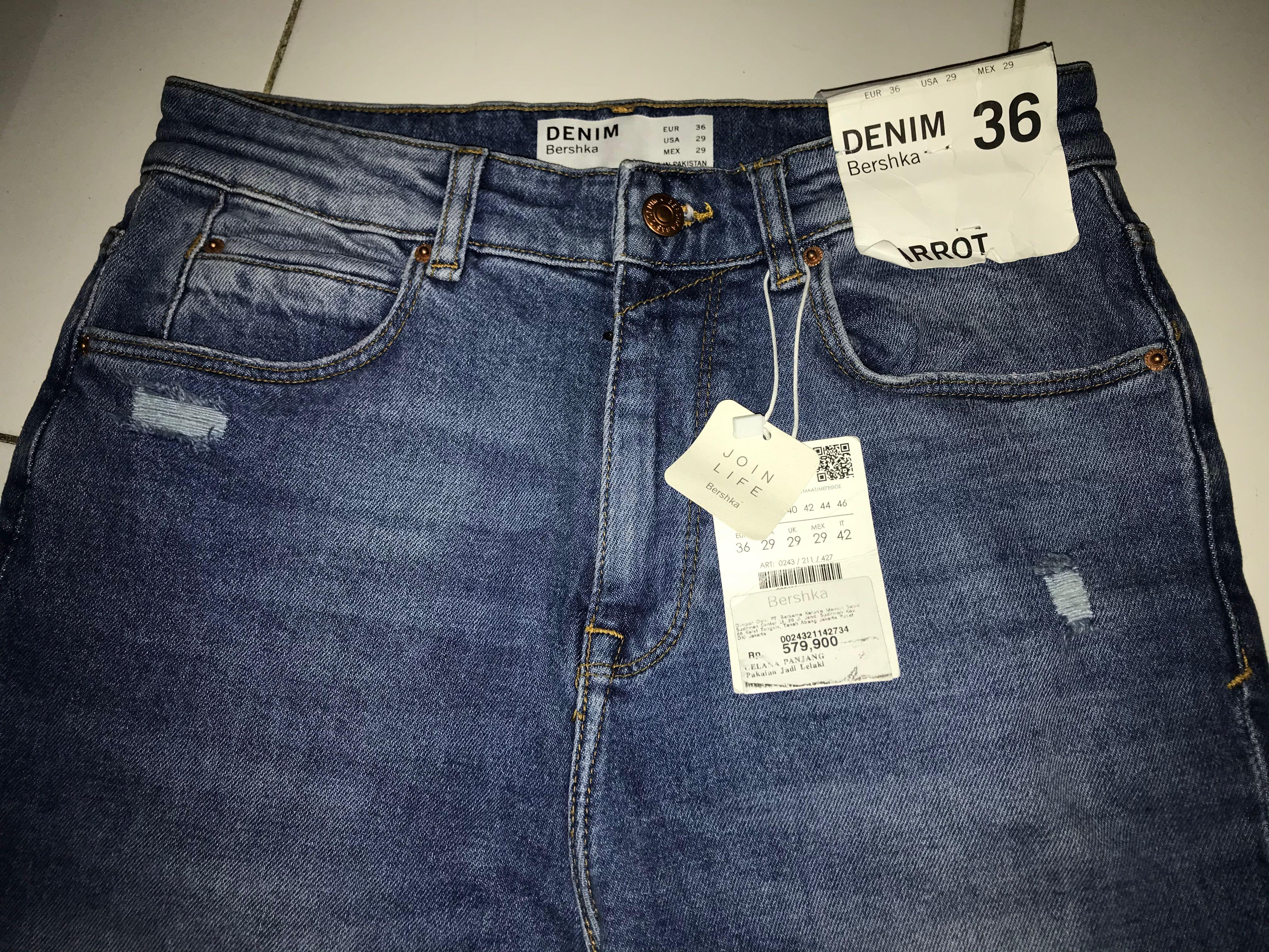 BERSHKA DENIM JEANS MEN, Fesyen Pria 