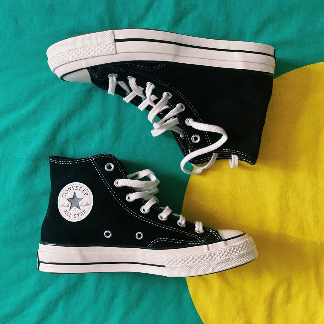 black suede chuck taylors