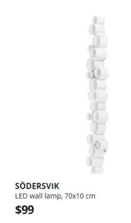 Bnib Ikea Sodersvik Led Light Wall Lamp Furniture Home Decor Lighting Supplies On Carousell