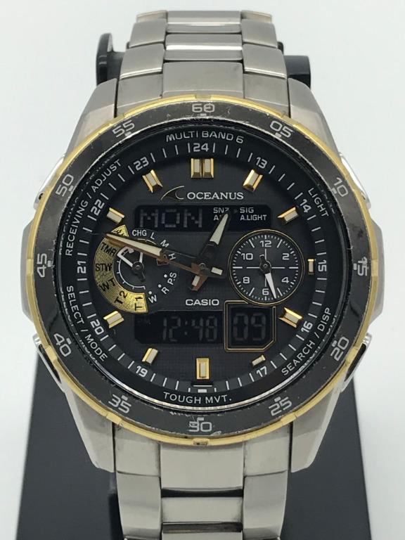 Casio Oceanus Solar Radio Watch (Category: Men's Watches) located in Mandaluyong City. Submitted by olrac45 (Listing ID 1026325949, Image 1). Description: For Sale: Casio Oceanus Solar Radio Watch Condition: Very Good Movement: SOLAR (Tough Solar Wave Ceptor) Power reserve: 4320 hours Dimension: Height: 48mm Width: 43.6mm Thickness: 12.7mm Weight: 104 grams Case material: Titanium Crystal: Sapphire Package: Watch only Item is in Mandaluyong Shaw 