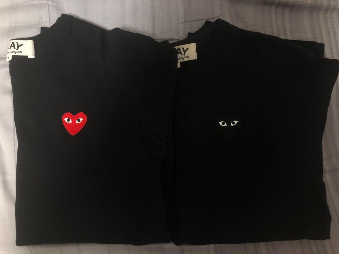 black and red cdg shirt
