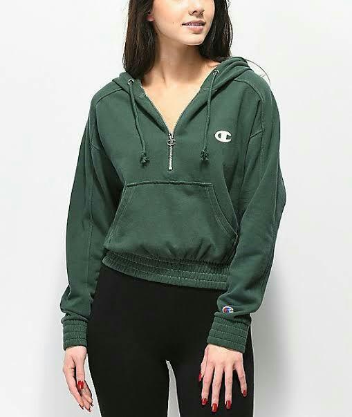 Champion vintage half new arrivals zip women's hoodie