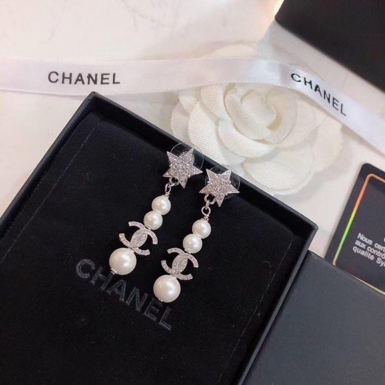Chanel Star Pearl Dangling Earrings Women S Fashion Jewelry Organisers Earrings On Carousell