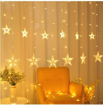 Christmas Star Curtain Fairy Lights Home Stars Decoration Furniture Home Decor Lighting Supplies On Carousell