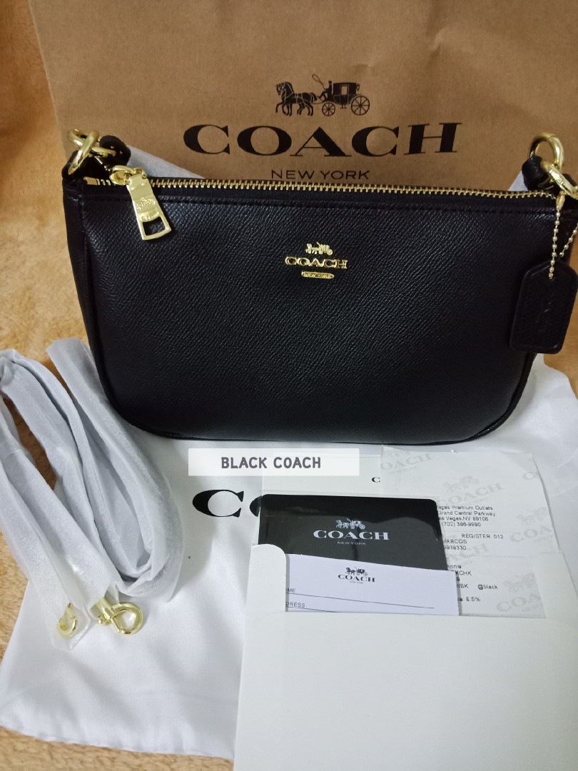 Coach top handle shop pouch black