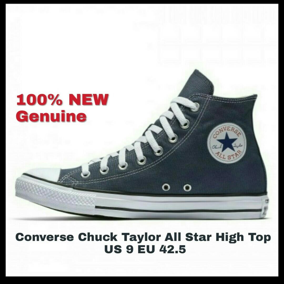 Converse Chuck Taylor All Star High Top US 9 EU 42.5 NAVY BLUE, 男裝, 男裝鞋-  Carousell