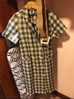 Dress kotak+Belt