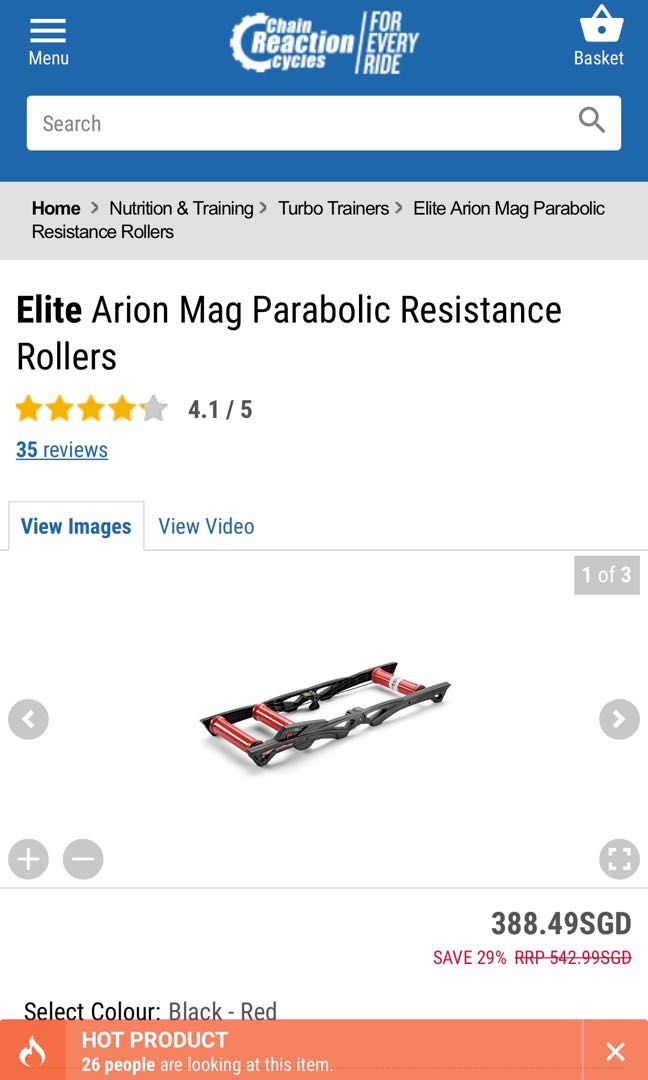 Elite Arion Mag Parabolic Rollers with manual tension adjustment