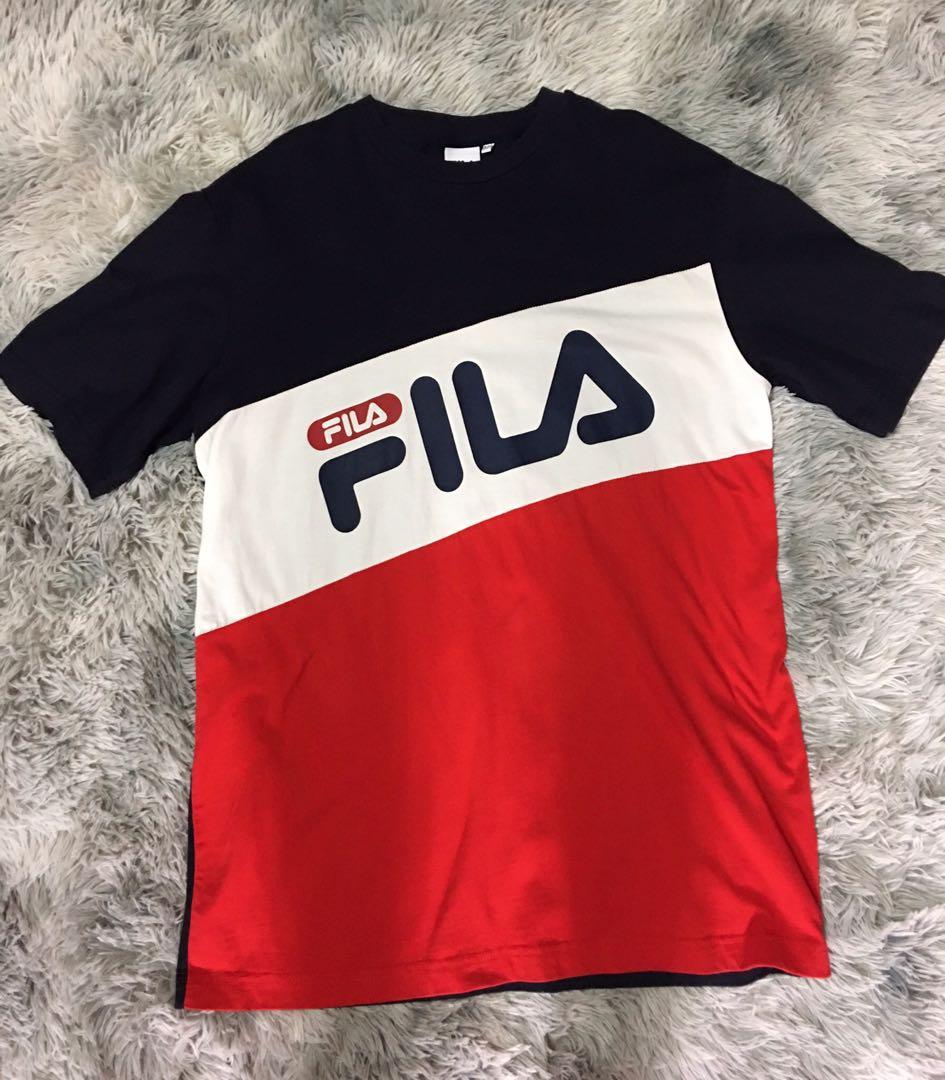 Red black and clearance white fila shirt