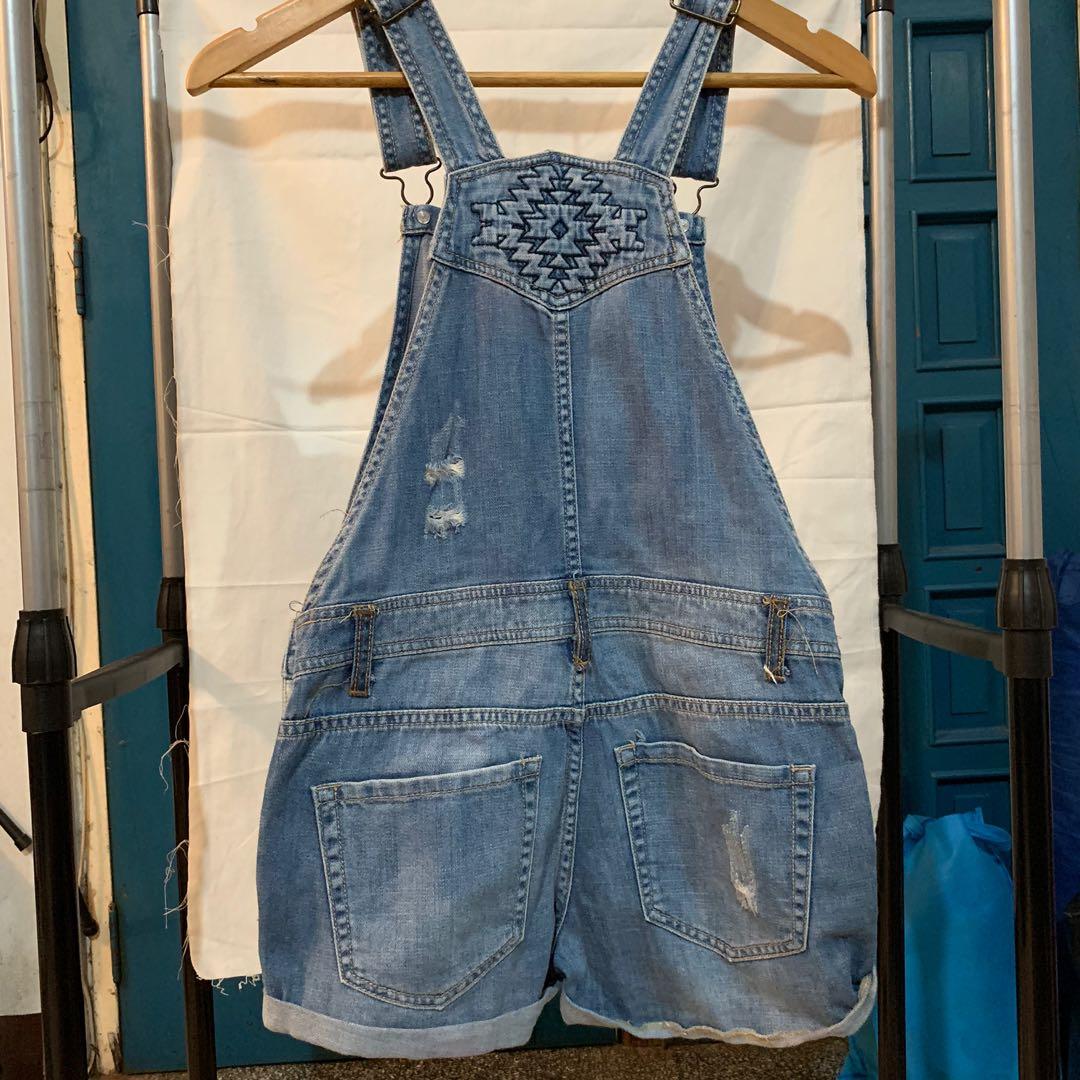 Forever 21 Denim Jumper Shorts Women s Fashion Dresses Sets Jumpsuits on Carousell