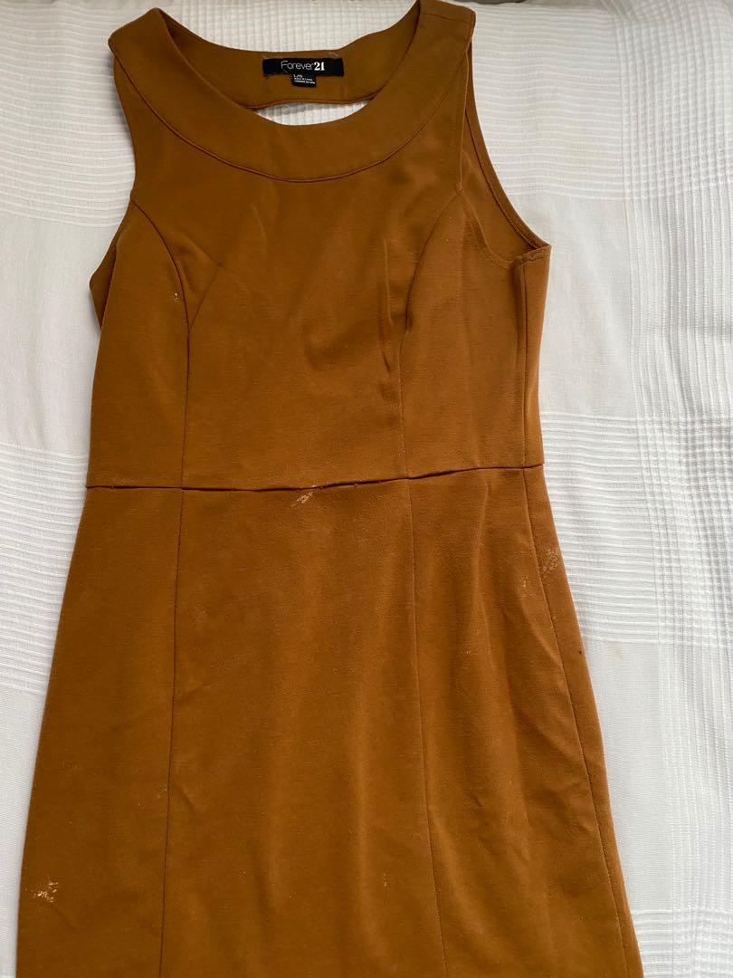 Khaki dress forever 21 clearance