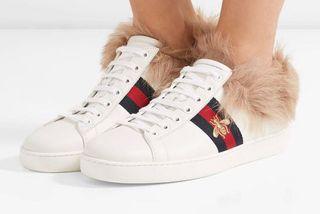 gucci tennis shoes with fur