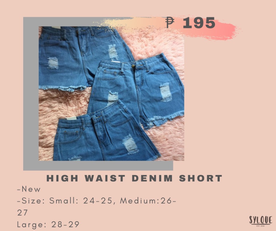 high waist jeans short