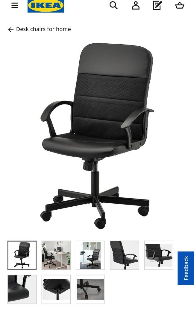 Ikea RENBERGET Siwvel chair Bomstad black Furniture Home Living Furniture Chairs on Carousell