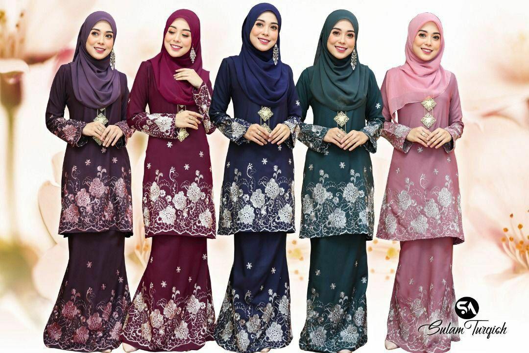 Kurung Sulam Turqish Women S Fashion Muslimah Fashion Baju Kurung Sets On Carousell