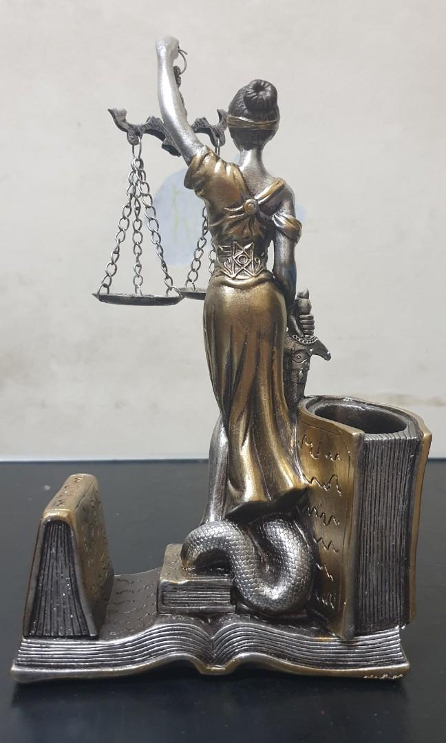Lawyer Lady justice pen holder, Furniture & Home Living, Office