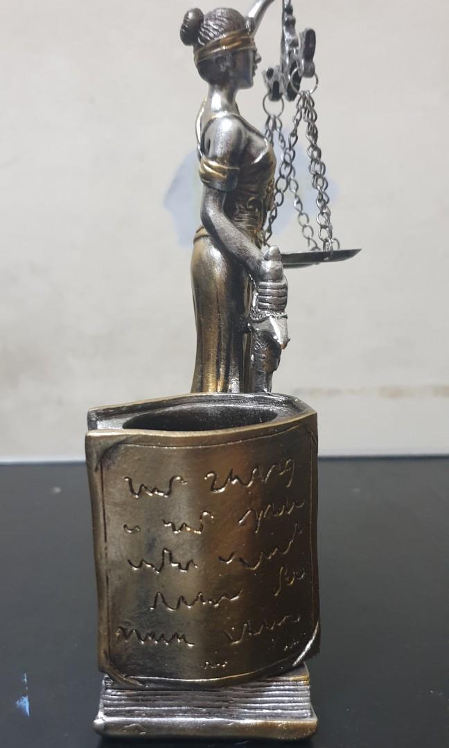 Lawyer Lady justice pen holder, Furniture & Home Living, Office