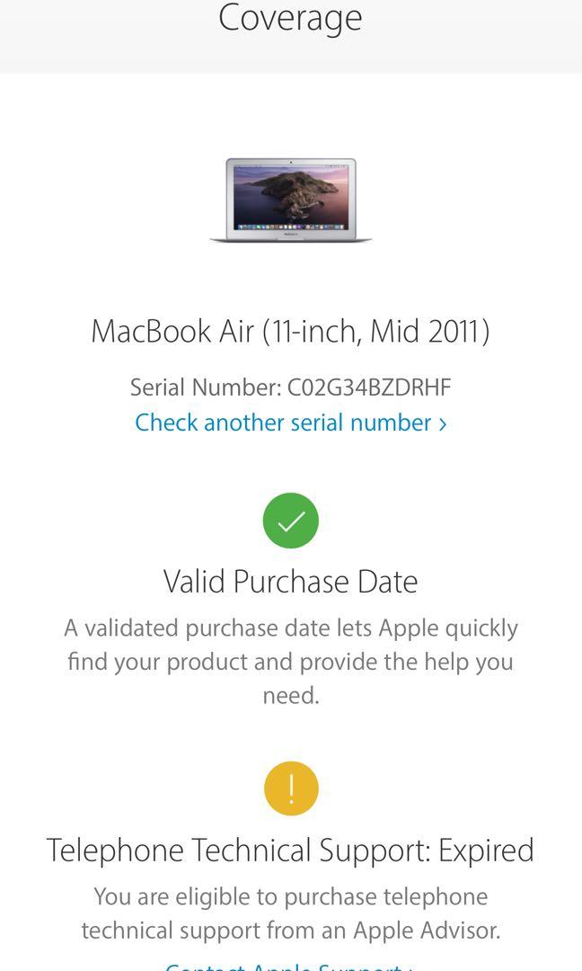 Macbook air 2011 (11inch) (Category: Laptops & Notebooks) located in Valenzuela. Submitted by dropcee (Listing ID 1026503367, Image 1). Description: MACBOOK AIR 2011 (11inch) Specs: ✅Version - 10.10.5 ✅Processor - 1.8GHz intel core i7 ✅Memory 4GB 1333 MHz DDR3 ✅Graphics - intel HD Graphics 3000 384 MB ✅Storage - 256 SSD ✅Cycle count - 1255 With: ✅Unit it self ✅Original charger ✅Pouch bag (black) ✅Free installation MS OFFICE 94% SMOOTH ✅✅✅✅ Pm me 