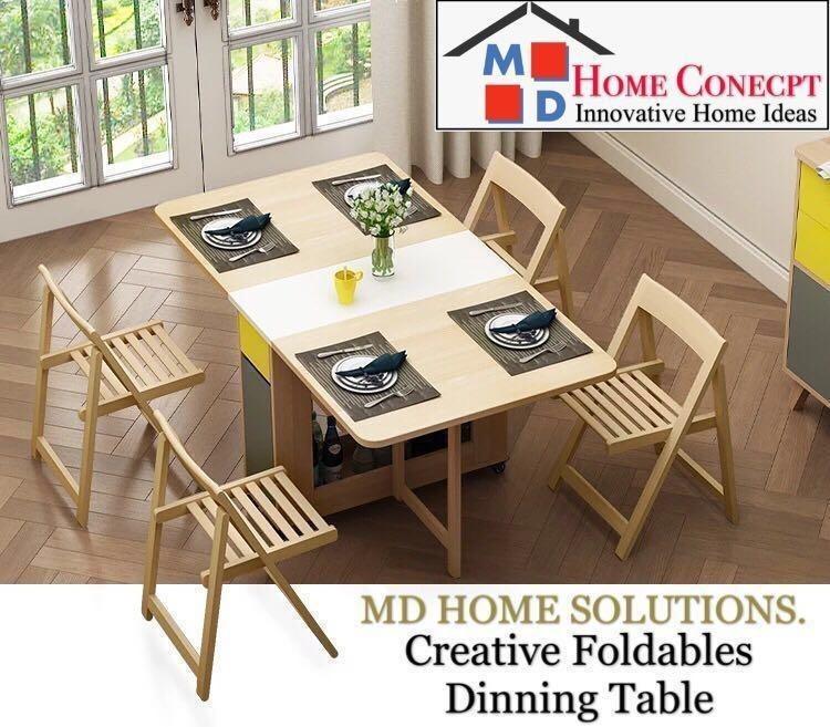 Md Home Storage Concept Modern Creative Space Saving Dining Furniture Tables Chairs On Carousell