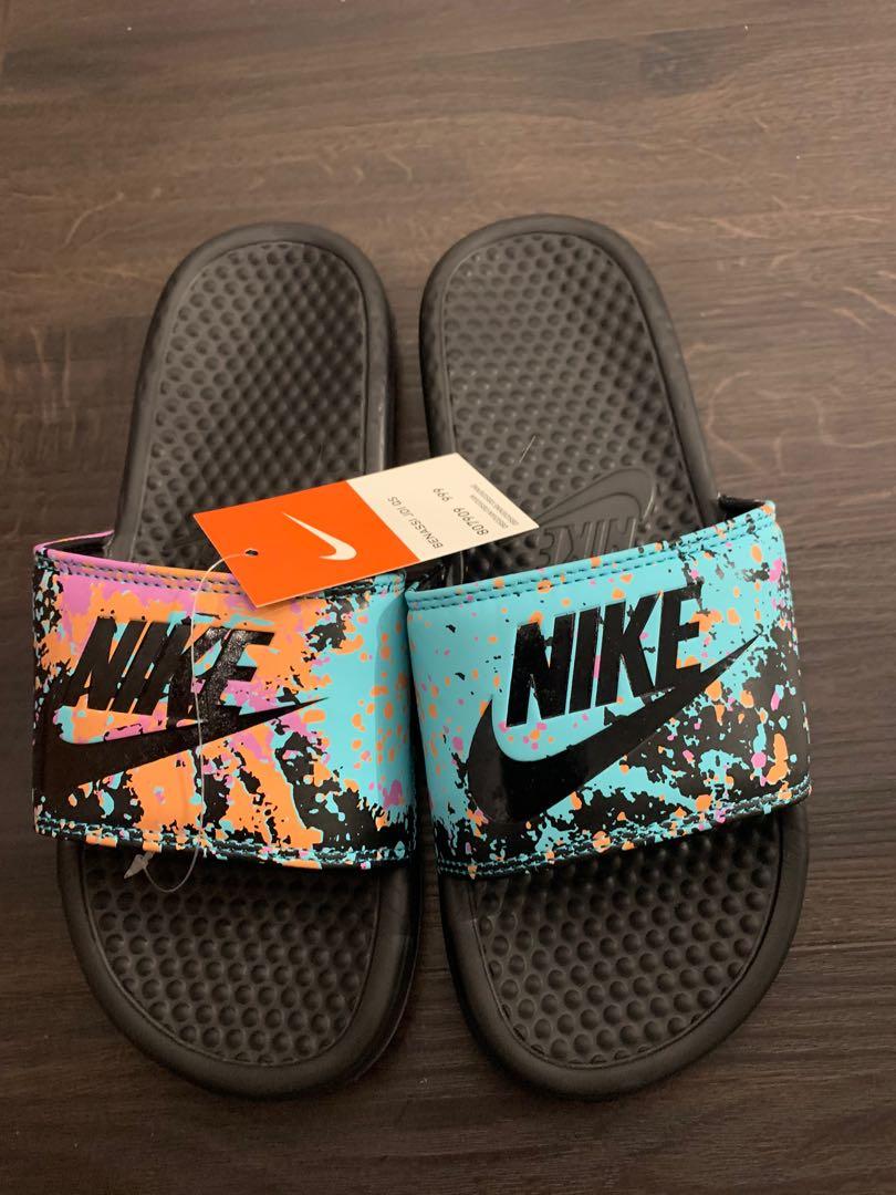 Nike paint splatter slides store