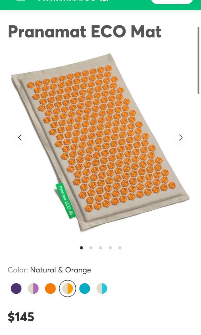 Pranamat ECO Mat (Original) orange and natural color lotus acupuncture
