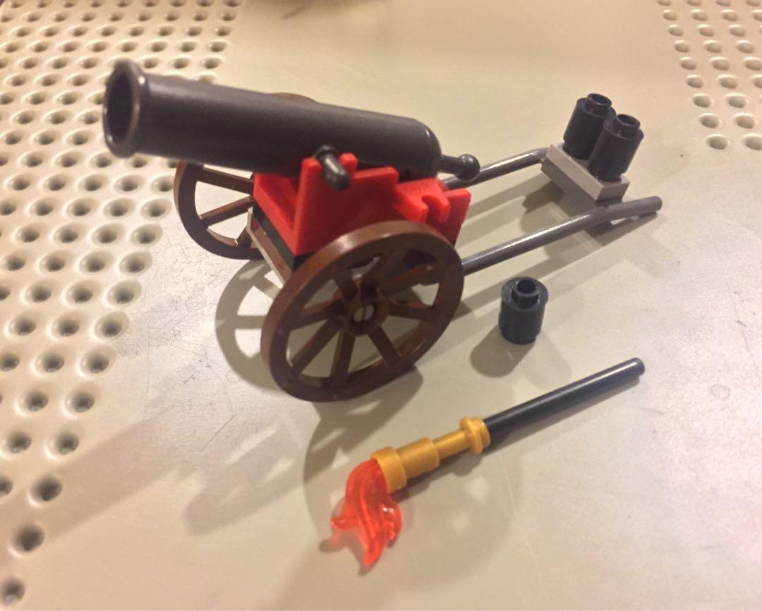 PREORDER MOC Lego Two Wheel Cannon Carriage with Igniter and Ammo Set of 2