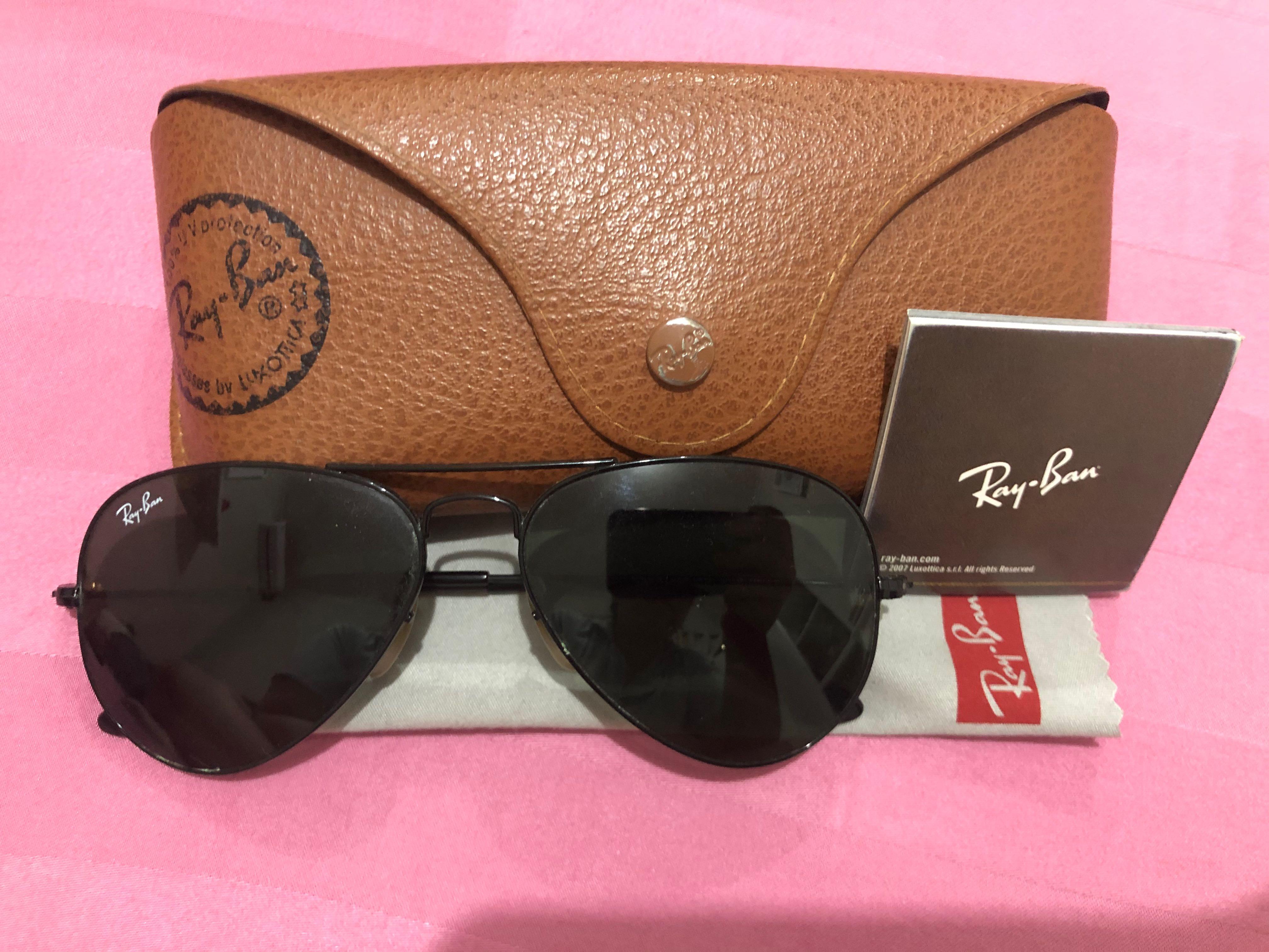 ray ban black aviator sunglasses