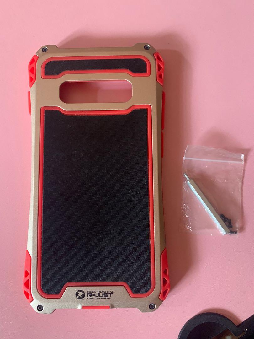 S10 plus case amira r-just rugged (Category: Cases & Sleeves) located in Manila. Submitted by aneajmik (Listing ID 1026343662, Image 1). Description: Guaranteed Original. Nox box. Aluminum metal frame with carbon fiber shockproof. In very good condition used twice only. Rfs: phone upgrade Mop: Bpo Bdo Gcash Security.